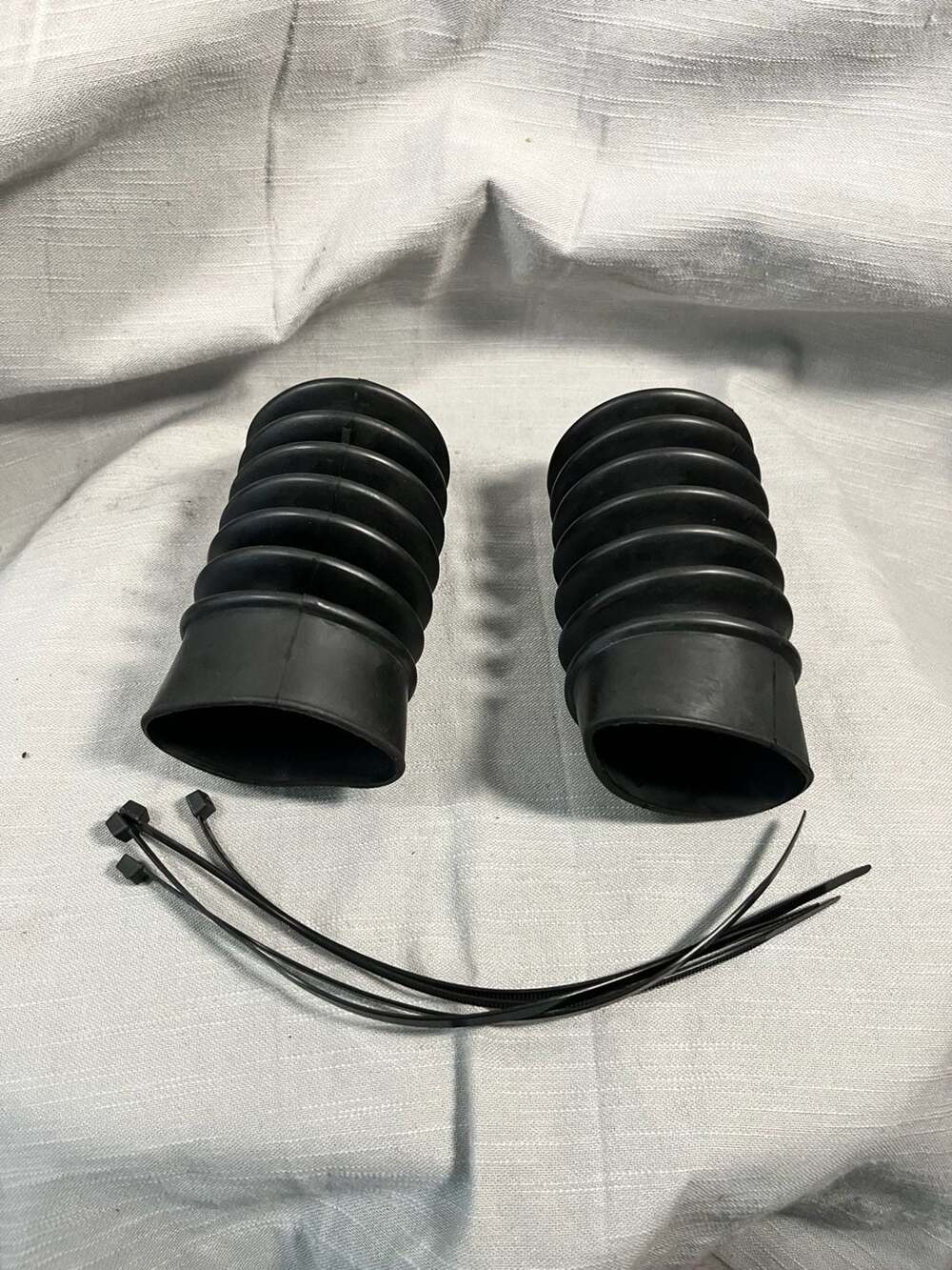 Motorcycle Front Fork Dust Cover Gaiters Boots with Zip Ties